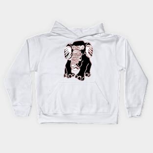 Elephant silhouette Siluet 3D 大象 elefant pixelart Kids Hoodie